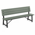 Banc de jardin extérieur 122 x 53 x 76 cm lames WPC vert sauge structure acier noir