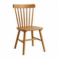Chaise de salle à manger 45 cm x 50 cm x 88 cm en bois d’hévéa massif dossier à barreaux finition chêne miel assise carrée